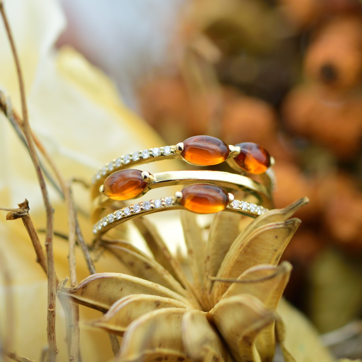  265230024 | Ring | 585 Gelbgold | Madeira-Citrine & Brillanten | € 1.368,- | lagernd in Strasshof